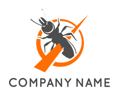 pest control logo insect in prohibition sign 