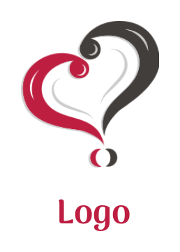 create a dating logo question marks heart shape 