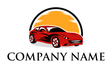 generate an auto mechanic logo racing car in sun - logodesign.net