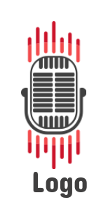 make an entertainment logo radio mic with music bars 