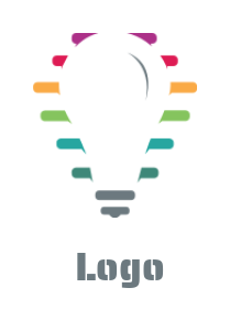 advertising logo rainbow lines behind light buib
