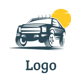 retro logo design SUV truck with sun - logodesign.net