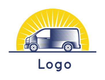 create a transportation logo retro van with sun - logodesign.net