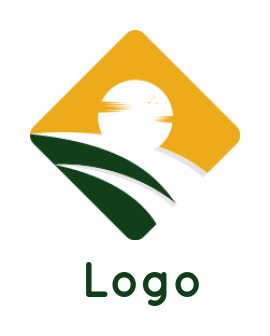 Agriculture logo online rhombus shape with the sun for Agriculture