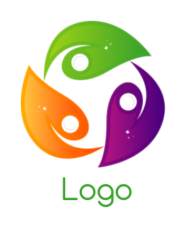 community logo rotating hands forming abstract