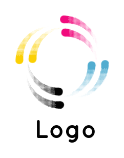 printing logo of rotating swoosh forming circle