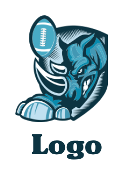 generate an animal logo rugby and rhino mascot