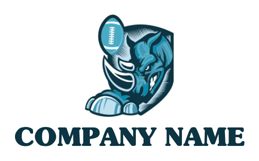 generate an animal logo rugby and rhino mascot