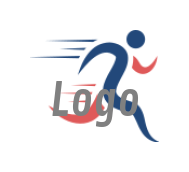 make a fitness logo of running abstract person