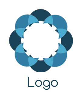 spa logo template semi circles forming mandala