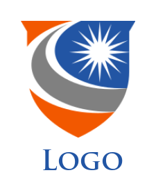 make an insurance logo shield with the sun - logodesign.net