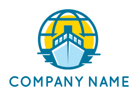 trader logo icon ship in globe - logodesign.net