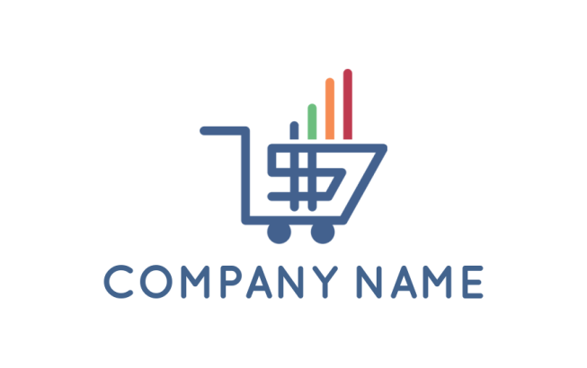 investment logo shopping cart with dollar sign
