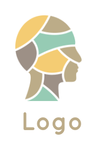 consulting logo icon side profile mosaic face