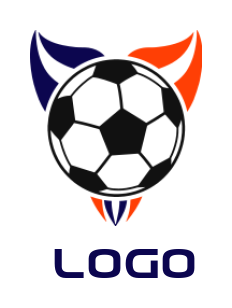 sports logo icon soccer ball with swoosh wings