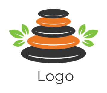 make a spa logo spa stone and leaves - logodesign.net