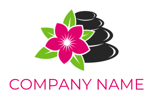 create a spa logo spa stones with flower - logodesign.net
