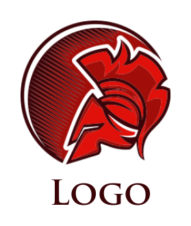 create security logo spartan helmet with semi circle - logodesign.net