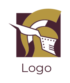 insurance logo symbol spartan inside square shape - logodesign.net