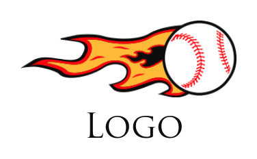 sports logo maker speedy baseball with flames
