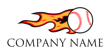 sports logo maker speedy baseball with flames