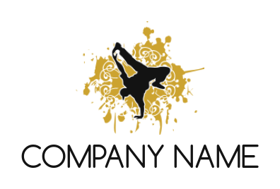 entertainment logo image splatter behind dancer - logodesign.net