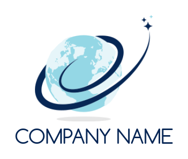 consulting logo online star swoosh around globe