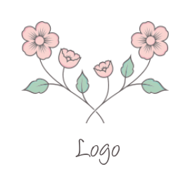 beauty logo stems of flowers with leaves