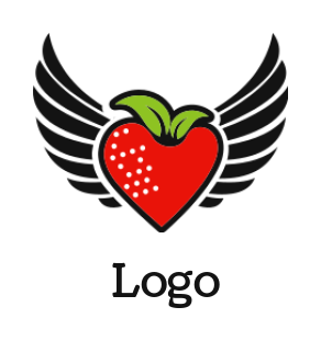food logo template strawberry with wings - logodesign.net