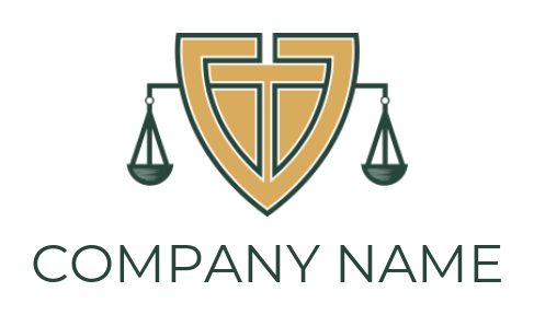 make a law firm logo stroke shield with balance