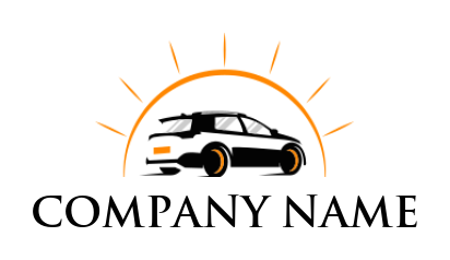 make an auto logo sun with car