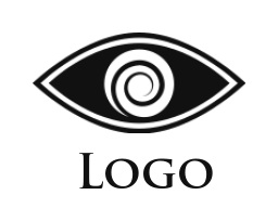 Letter O logo icon made of swirl with eye 