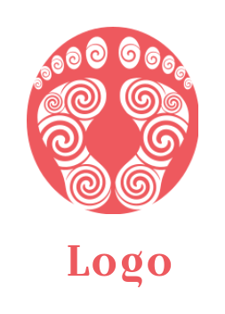 generate a spa logo swirls in feet prints in circle - logodesign.net