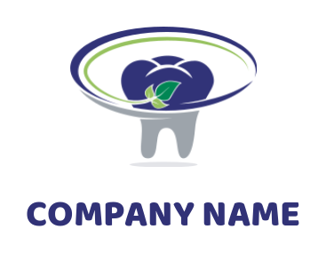 orthodontist logo image teeth in oval swoosh