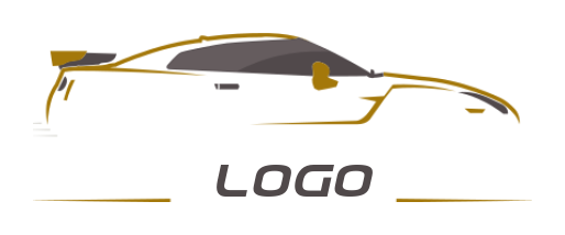 generate an auto logo outline of a sports car