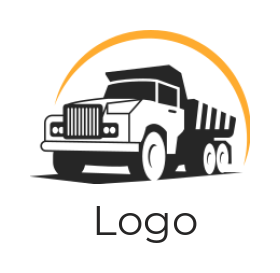 transportation logo template swoosh over heavy truck - logodesign.net
