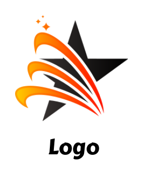 make a consulting logo swooshes over black star