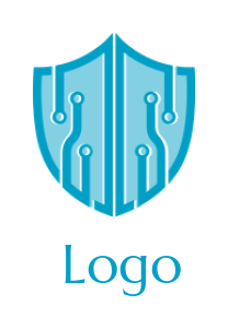 design a security logo technology circuit in shield - logodesign.net