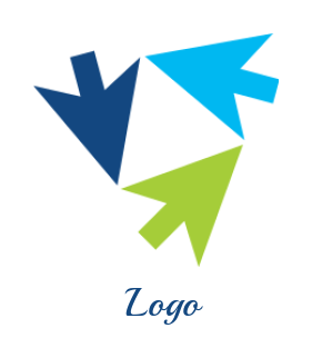 marketing logo three cursors forming triangle