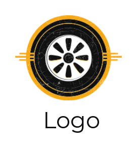 auto dealer logo tire with wheel rim - logodesign.net