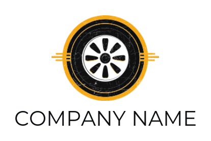 auto dealer logo tire with wheel rim - logodesign.net