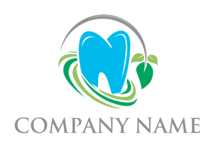 medical logo icon tooth with leaves