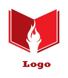 make an education logo of torch inside the book