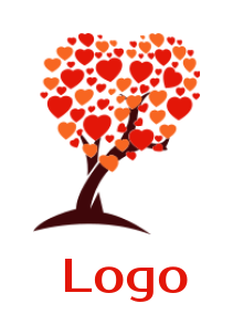 dating logo maker tree made of heart - logodesign.net