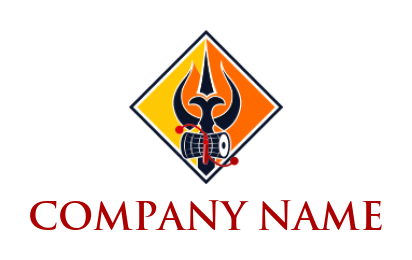 make a religious logo trident with damaru - logodesign.net