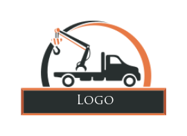 auto repair logo truck in swoosh and banner