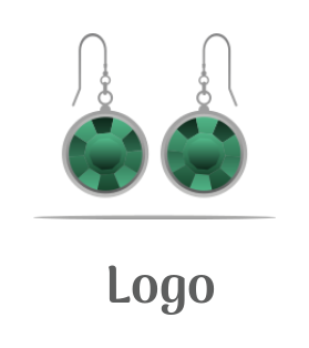 jewelry logo two gemstone earrings with shadow