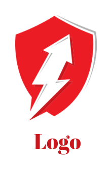 create a finance logo upward arrow in shield
