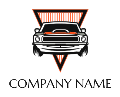 make an auto logo vintage car in triangle - logodesign.net