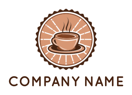 restaurant logo maker vintage coffee cup with steam badge - logodesign.net